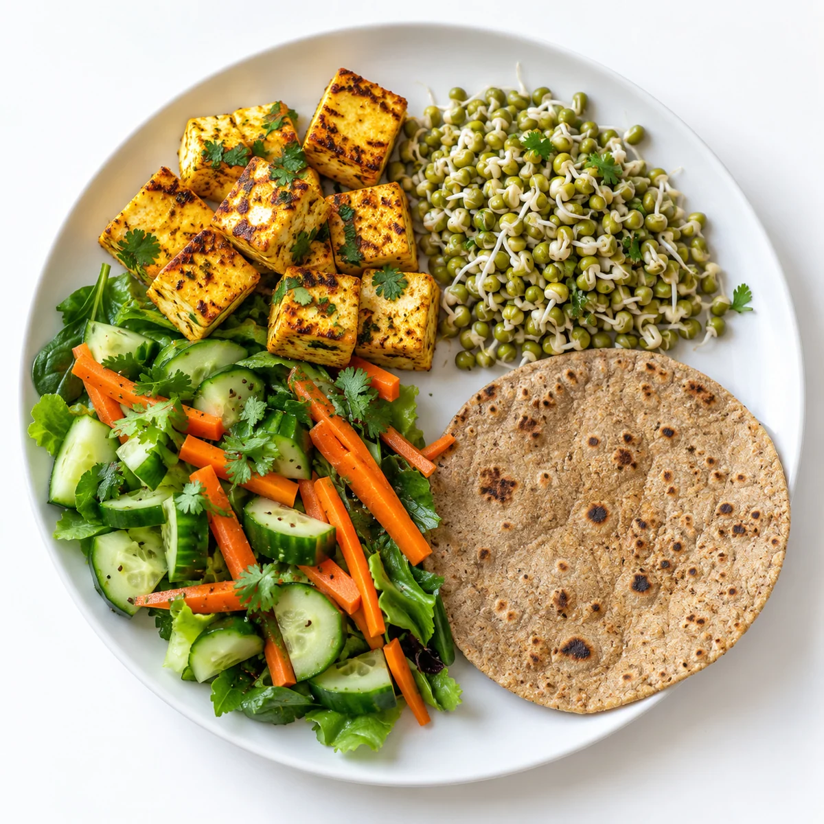 A balanced Indian home-food plate
